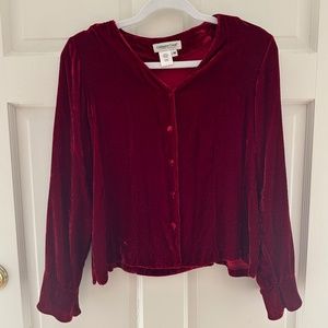 Red Velvet Button Down